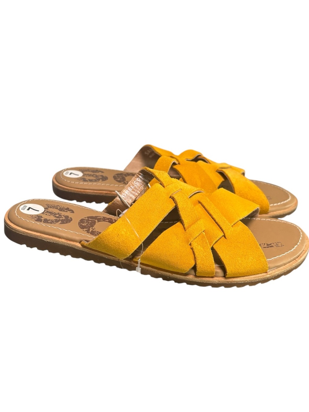 Sorel Ella Golden Yellow Suede Slide Sandals Size 7 NWT - Picture 4 of 15